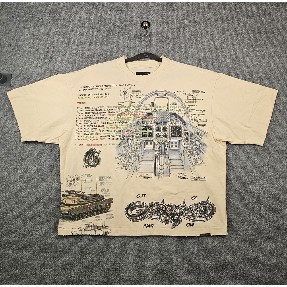 Godspeed Art Of War Tee Men's Size Medium Ivory Short Sleeve